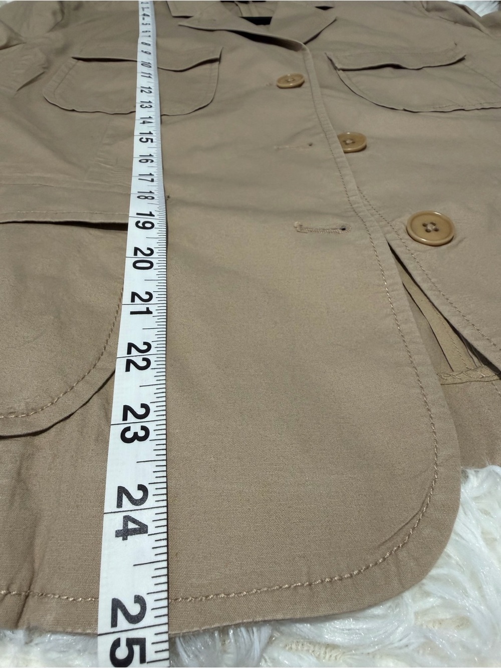 Talbots Women’s Light Beige Cotton Jacket Safari, Breathable, Minimalist - Picture 7 of 10